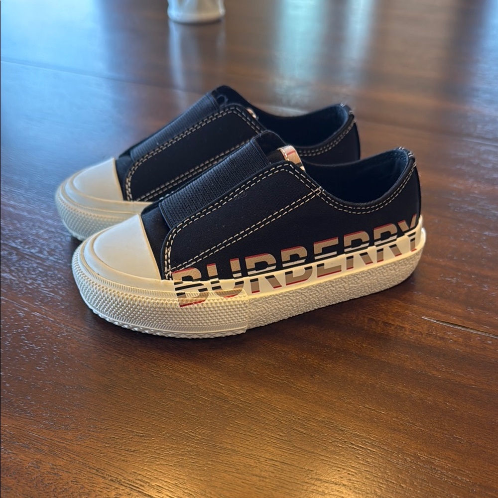 Burberry Black and White Slip-On Sneakers